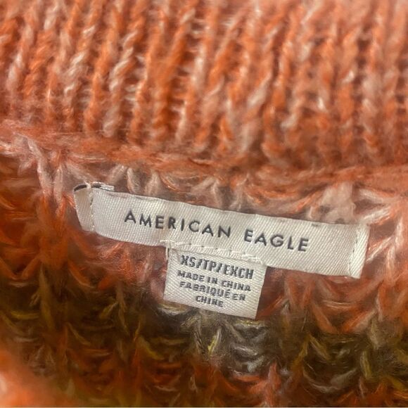 American Eagle knit rainbow oversized crewneck sweater size XS - Picture 5 of 7